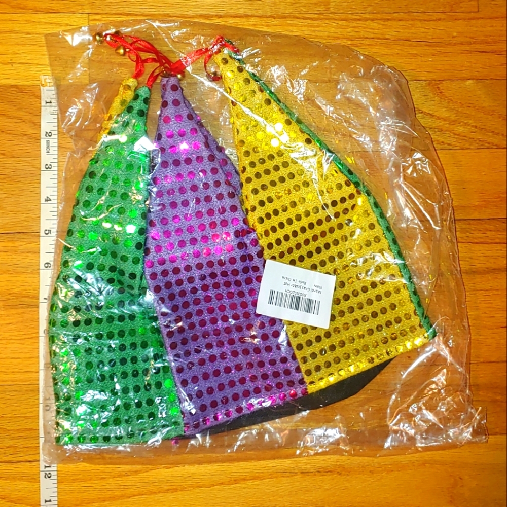 Mardi Gras Sequins Jester Hat with Bells Halloween